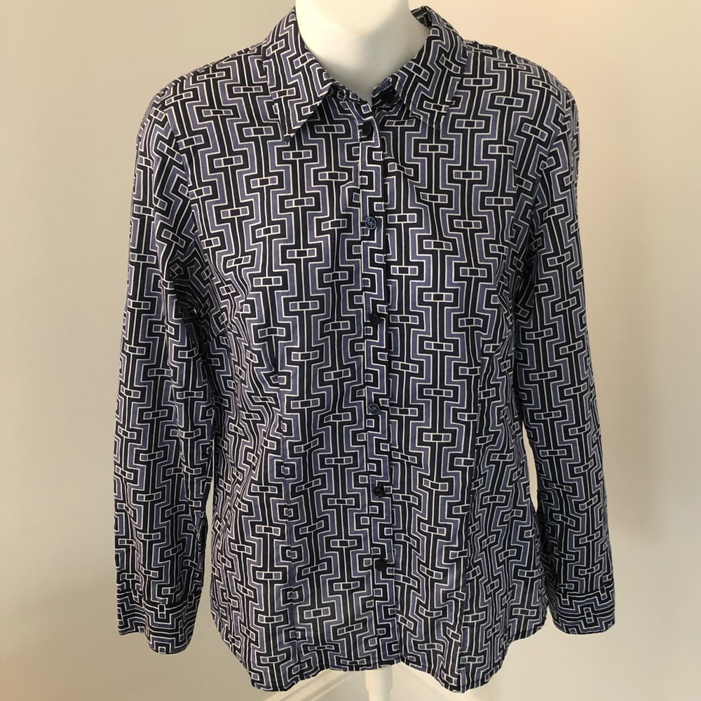 Michael by Michael Kors Geometric Design Buttondown Blouse
